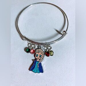 Frozen Elsa charm bangle bracelet
